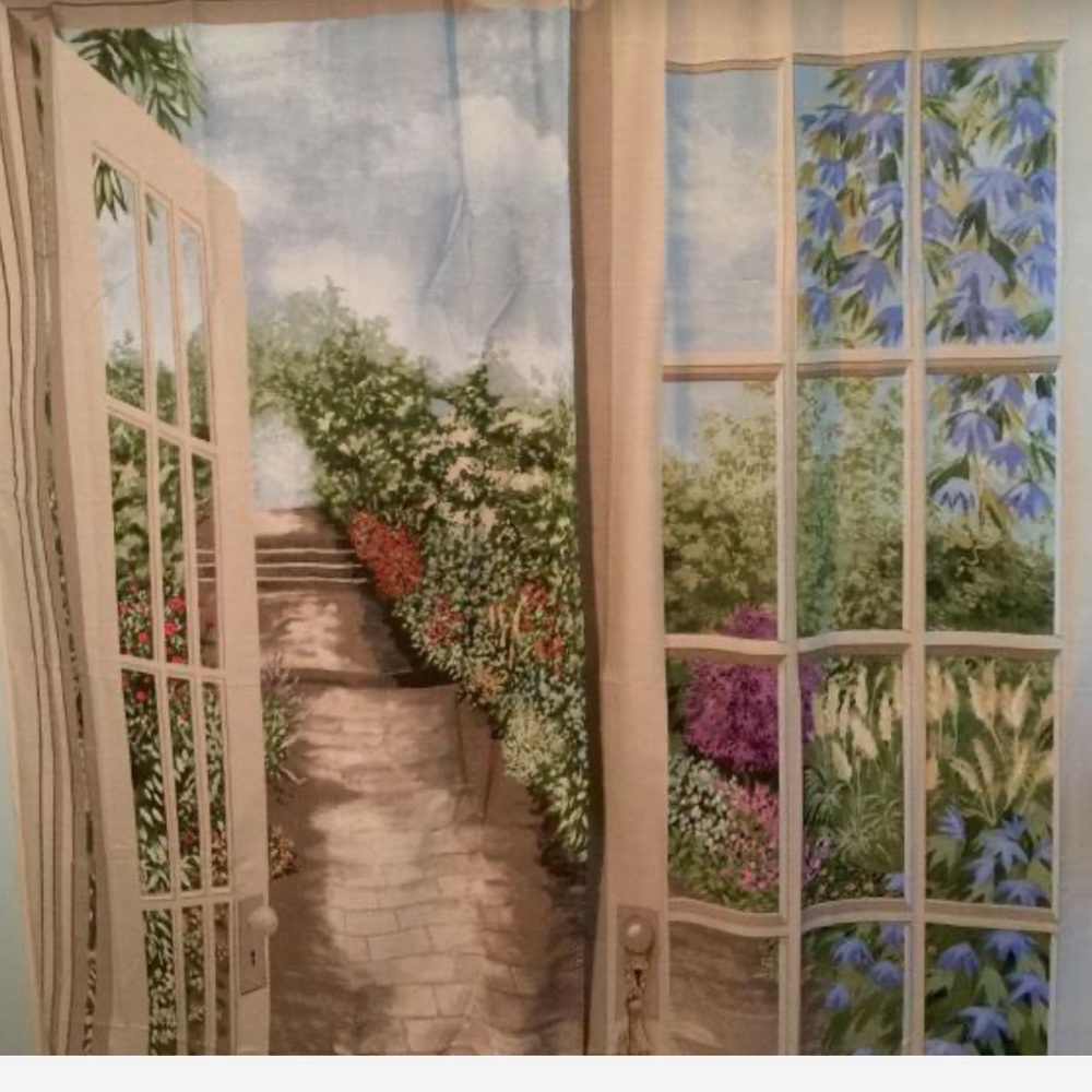 Curtains French Door to garden murals NWOT Price Firm!